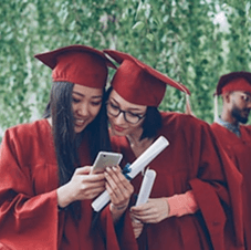 Graduate with phone