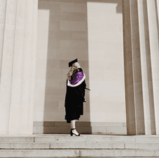 Graduate on steps